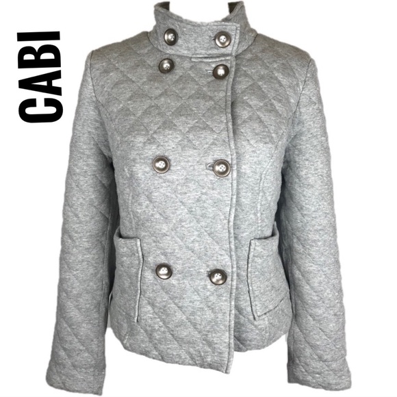 CAbi Jackets & Blazers - CABI Grey Quilted Jacket 3182 Pockets Size Medium